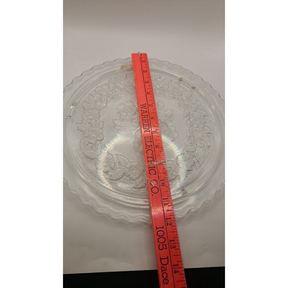 Vintage Apple Blossom Sovereign House Footed Cake Plate with Scalloped Edge - Picture 4 of 4